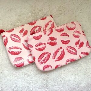 Ipsy Bags Red Lip Kisses Print Lot of 2